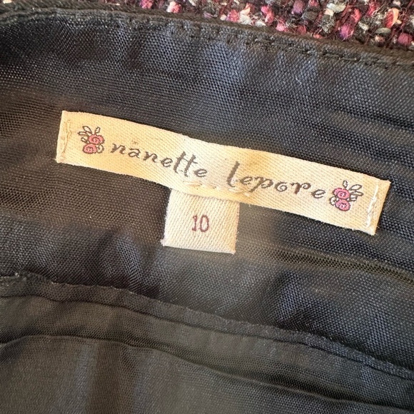 Vintage Y2K Nanette Lepore Wool Blend Tweed Back Slits Pencil Skirt sz 10 - Picture 4 of 5